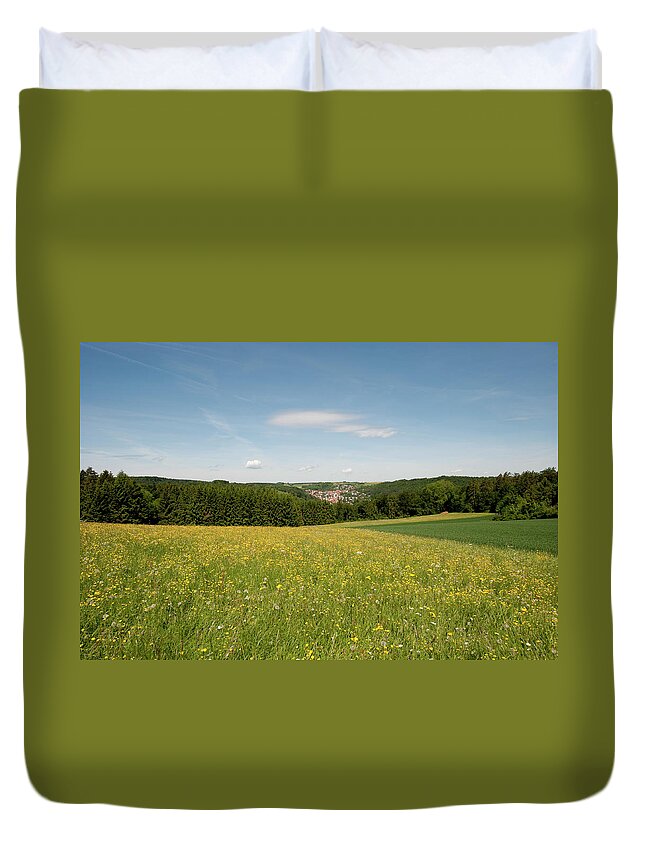 Tranquility Duvet Cover featuring the photograph Wildflower Field by Thomas Winz
