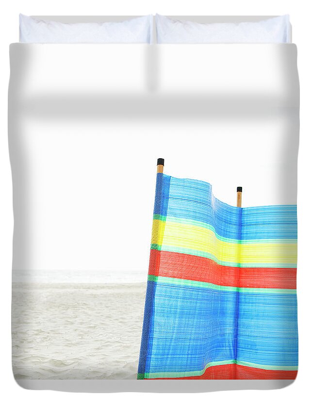 Wind Duvet Cover featuring the photograph Wind Break On Beach by James French