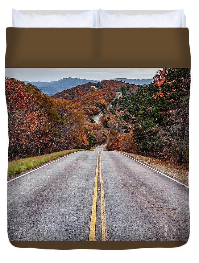 America Duvet Cover featuring the photograph Winding Stair Mountain - Talimena Scenic Byway Drive by Gregory Ballos