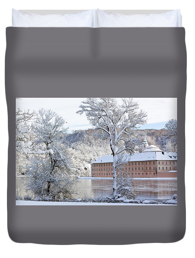 Kelheim Duvet Cover featuring the photograph Winter At Kloster Weltenburg by W-ings