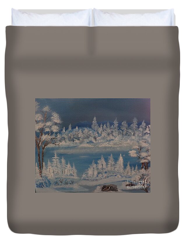  Duvet Cover featuring the painting Winter Chill # 9 by Donald Northup