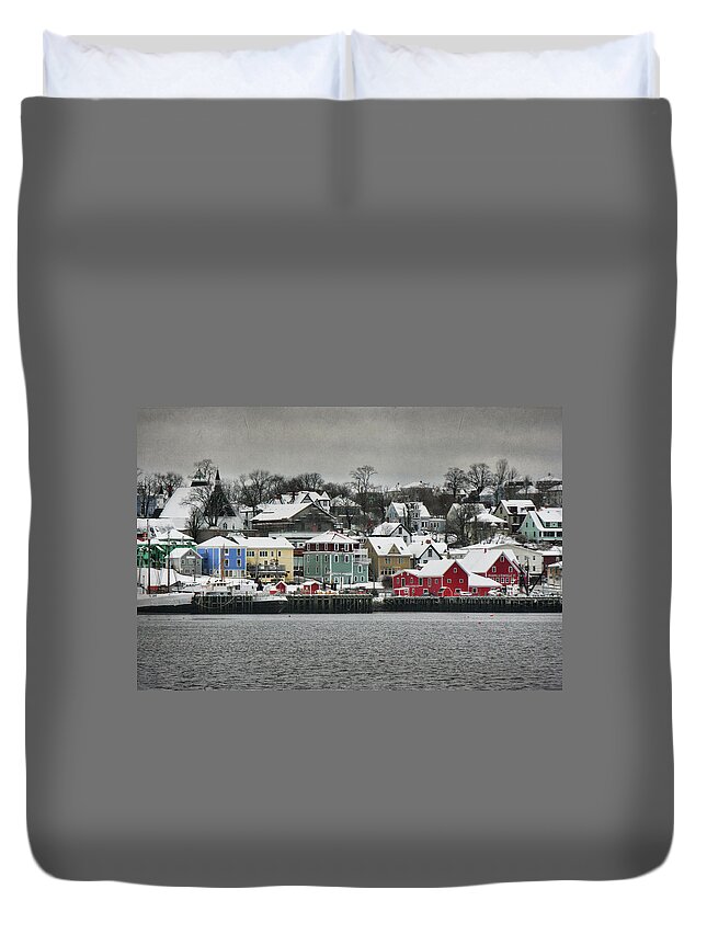 Snow Duvet Cover featuring the photograph Winter In Lunenburg by Amanda White