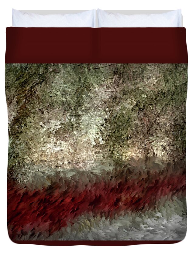 Winter Duvet Cover featuring the digital art Winter Lake Impressions by Doreen Erhardt