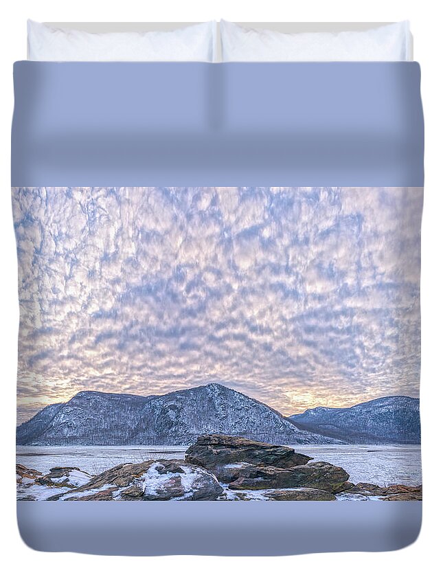 Panorama Duvet Cover featuring the photograph Winter Skies Of The Highlands by Angelo Marcialis