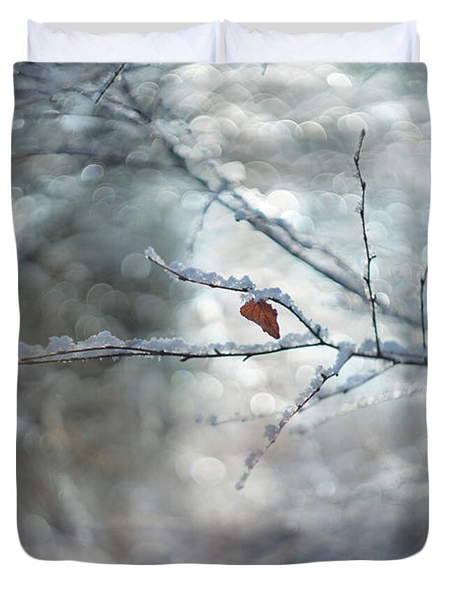 Winter Sparkles Duvet Cover featuring the photograph Winter Sparkles by Ann Garrett