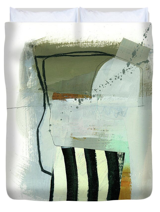 Abstract Art Duvet Cover featuring the painting Wired #13 by Jane Davies