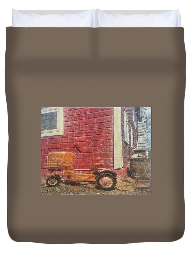 Farm Duvet Cover featuring the painting Wisconsin Beauty by Cara Frafjord