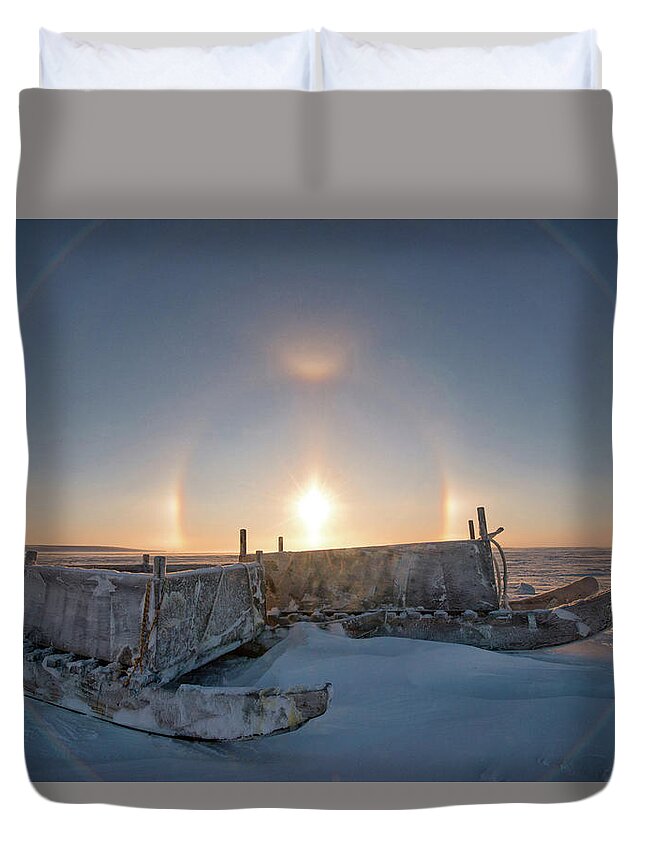 Sun Duvet Cover featuring the photograph With The Sun by Denise LeBleu