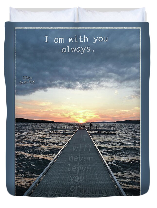  Duvet Cover featuring the mixed media With you always by Lori Tondini