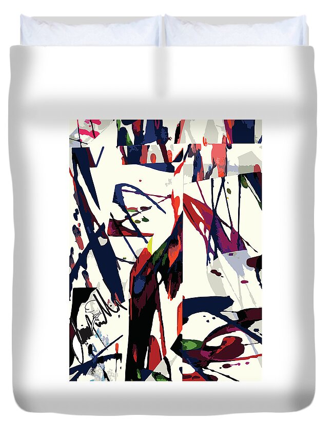  Duvet Cover featuring the digital art Wolf by Jimmy Williams