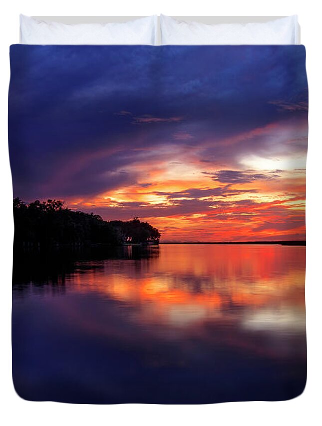 River Duvet Cover featuring the photograph Wolf River Sunset by JASawyer Imaging