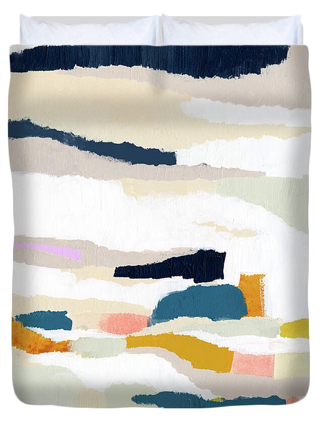 Abstract Duvet Cover featuring the painting Woven Together I by Victoria Borges
