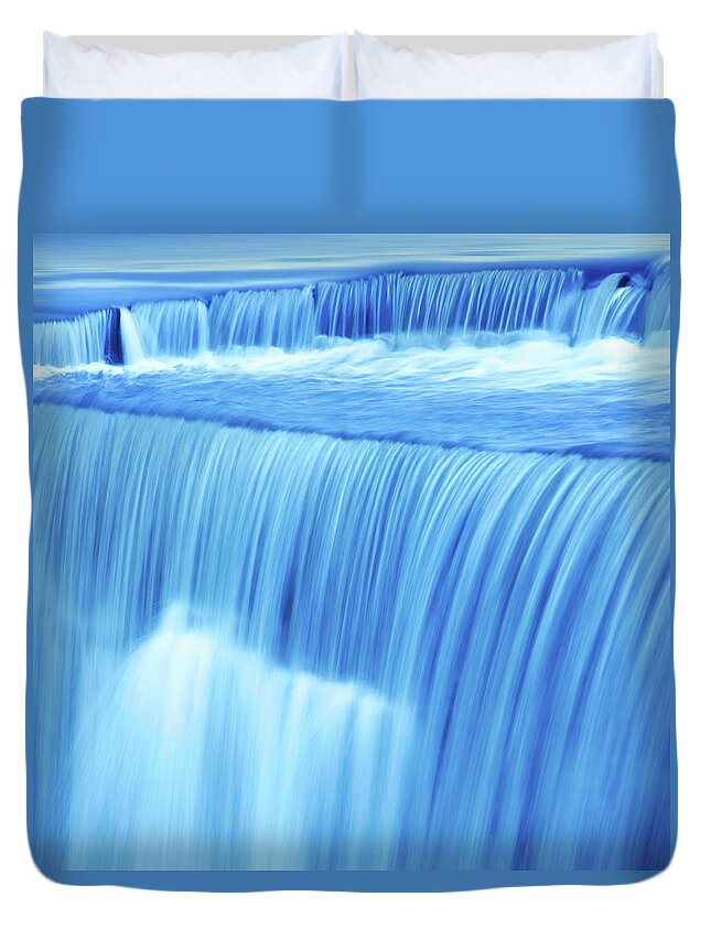 Scenics Duvet Cover featuring the photograph Xl Waterfall Close-up by Sharply done