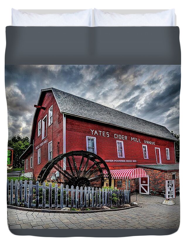 Rochester Duvet Cover featuring the digital art Yates Cider Mill DSC_0694 by Michael Thomas
