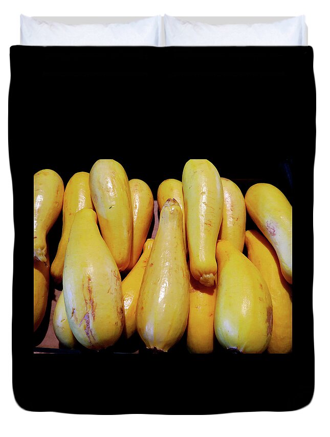 Squash Duvet Cover featuring the photograph Yellow Squash by Linda Stern