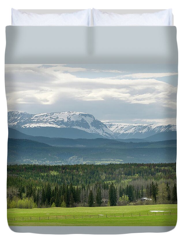 Scenics Duvet Cover featuring the photograph Yellowhead Highway Landscape by John Elk Iii