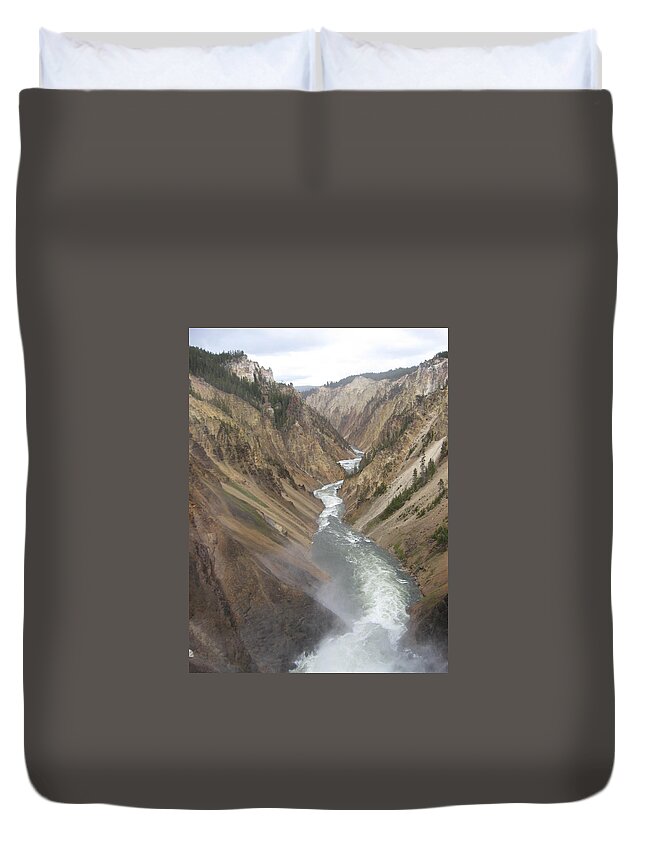 Tranquility Duvet Cover featuring the photograph Yellowstone River by Megan Ahrens