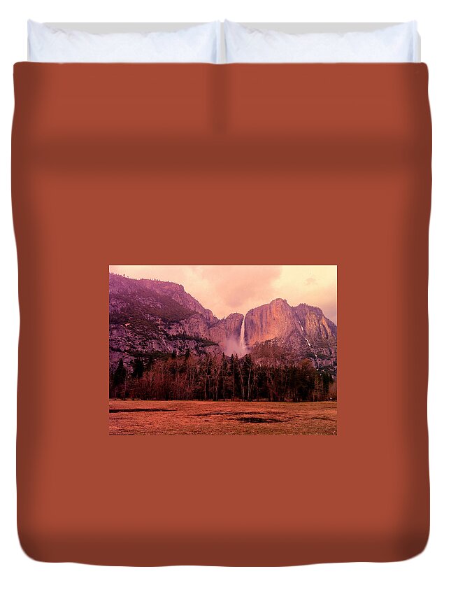 Scenics Duvet Cover featuring the photograph Yosemite Falls View by Denise Taylor