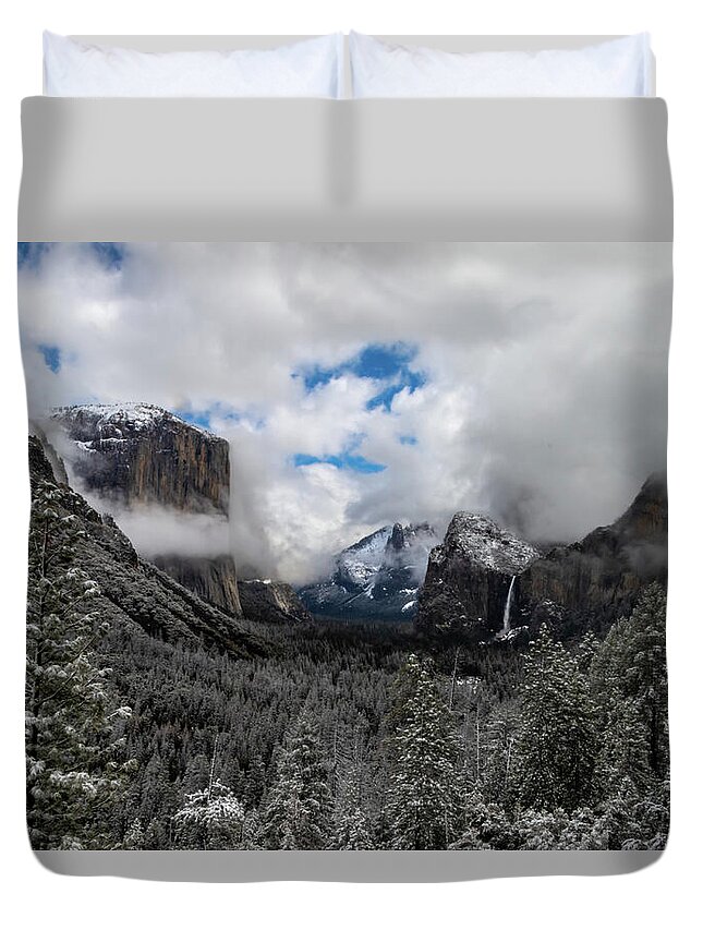 Yosemite Duvet Cover featuring the photograph Yosemite in Winter by Norma Brandsberg