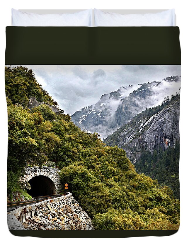 Scenics Duvet Cover featuring the photograph Yosemite Tunnel by Jill Buschlen