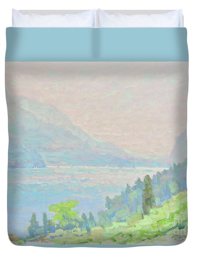 Fresia Duvet Cover featuring the painting You and I and June by Jerry Fresia