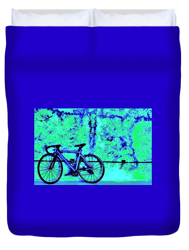 Bike Duvet Cover featuring the photograph Your Ride is Waiting by Debra Grace Addison