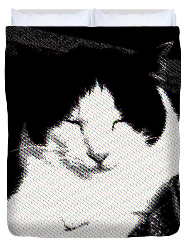 Cat Duvet Cover featuring the photograph Zen Cat by Mimulux Patricia No