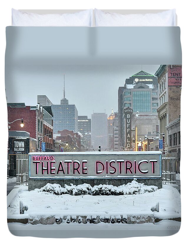 Buffalo Ny Duvet Cover featuring the photograph 0004 Buffalo Theatre District by Michael Frank Jr