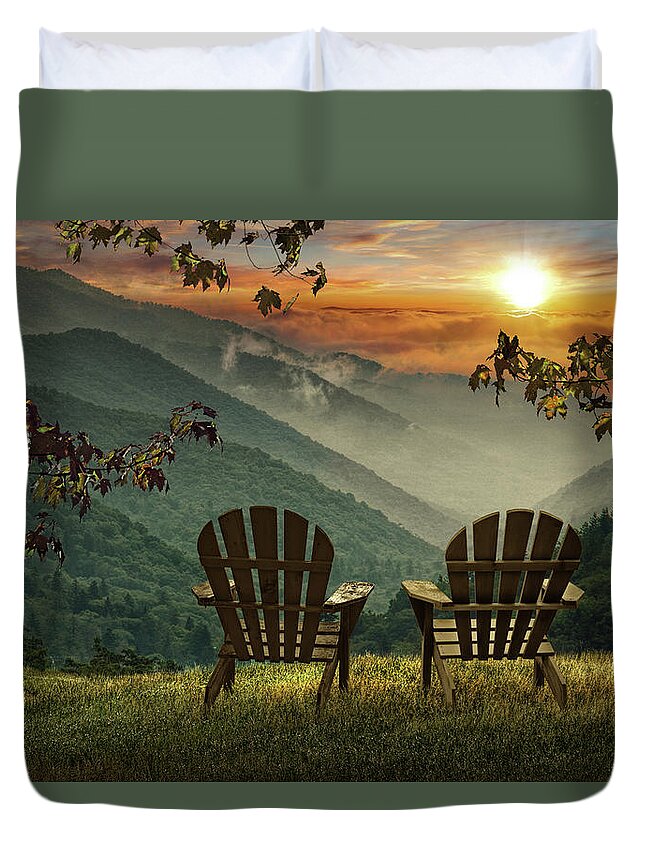 Vacation Duvet Cover featuring the photograph A New Day is Dawning #1 by Randall Nyhof