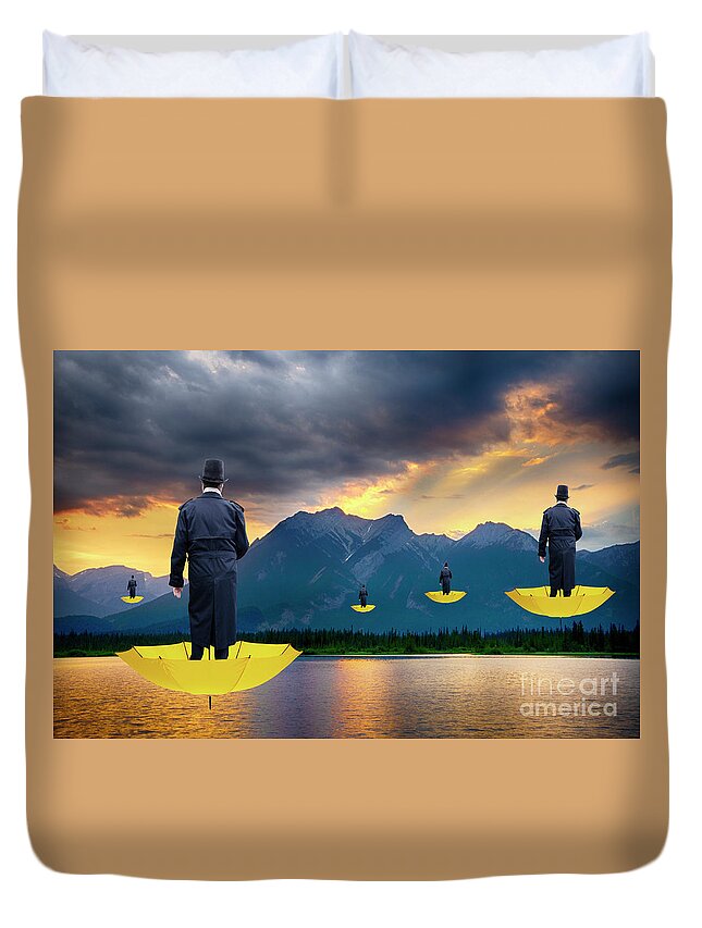 Yellow Duvet Cover featuring the photograph A Quiet Place #2 by Bob Christopher