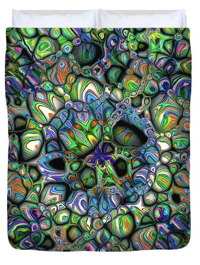 Colorful Duvet Cover featuring the digital art Abstract Colorful Shapes #1 by Phil Perkins