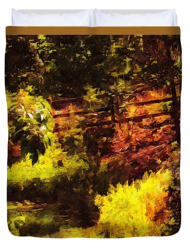 Woods Duvet Cover featuring the mixed media Afternoon in the Woods by Christopher Reed