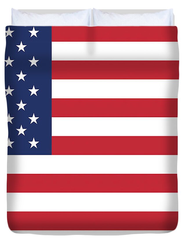 Usa Flag Duvet Cover featuring the digital art American Flag #1 by Dave Lee