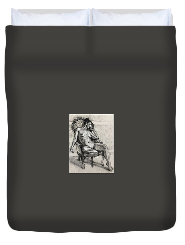  Duvet Cover featuring the painting Astrid #2 by Jeff Dickson