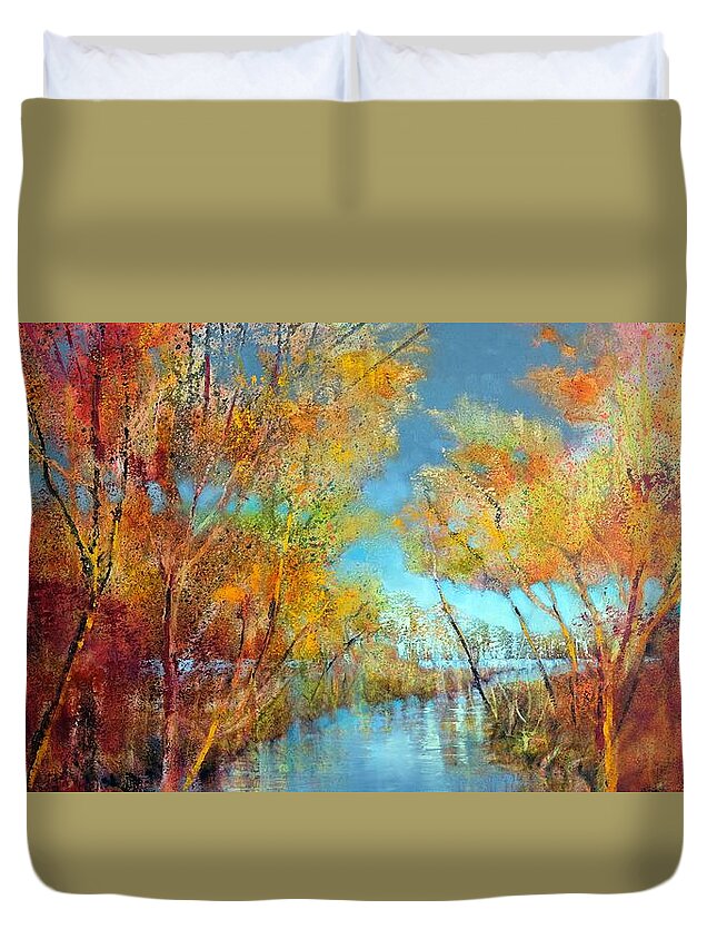 Colorful Duvet Cover featuring the painting Autumn delights #1 by Annette Schmucker