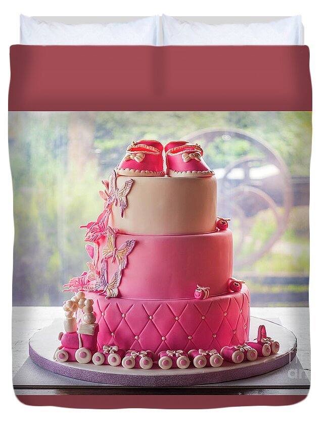 Baptism Daughter Baby Girl Communion Party Pink Cake Event #1