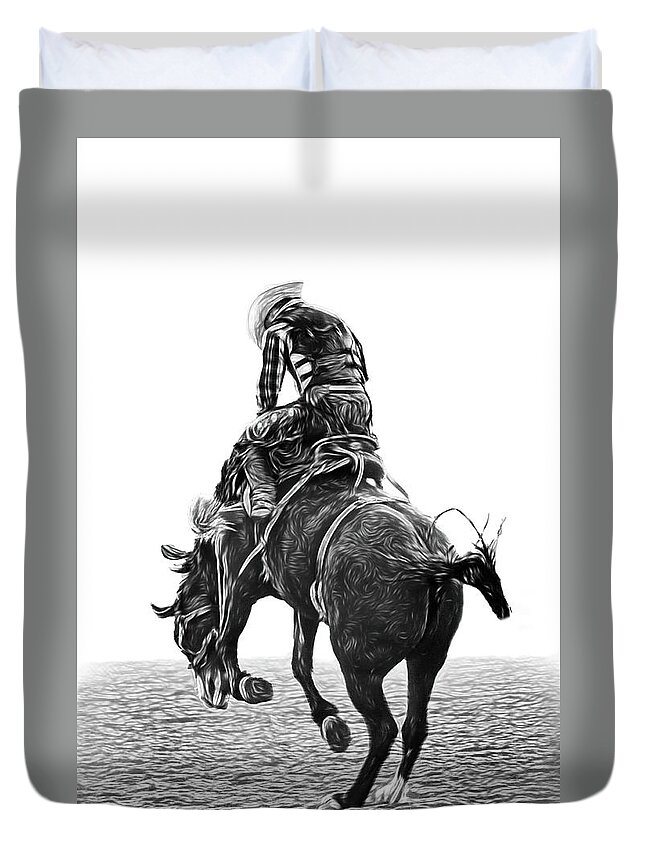 2010 Duvet Cover featuring the digital art Bareback Rider - 6 #1 by Bruce Bonnett