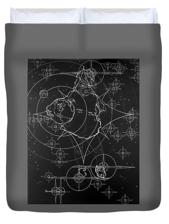 Earth Duvet Cover featuring the drawing Be Good #1 by Sean Connolly