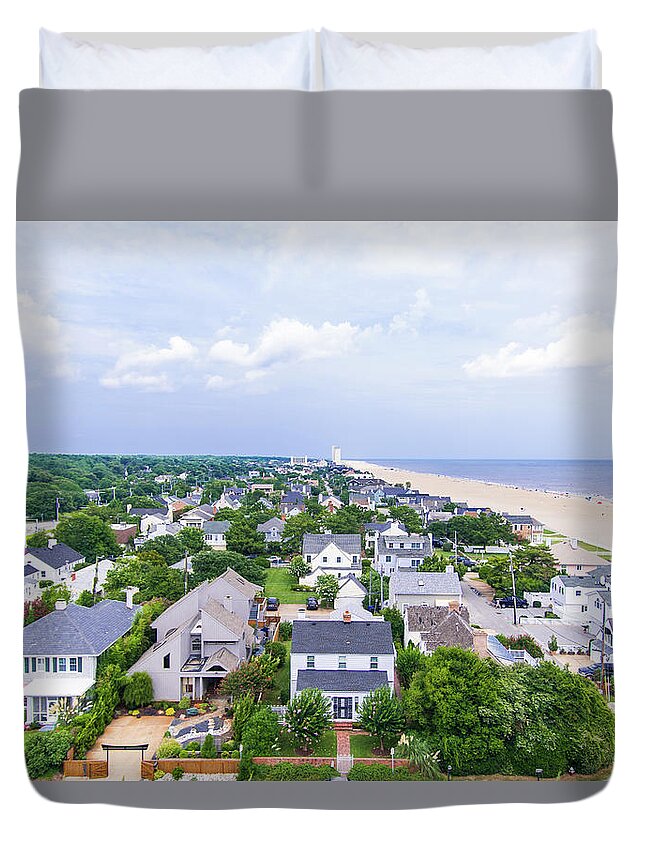 Beach Duvet Cover featuring the photograph Beach and Beach Houses by John Quinn