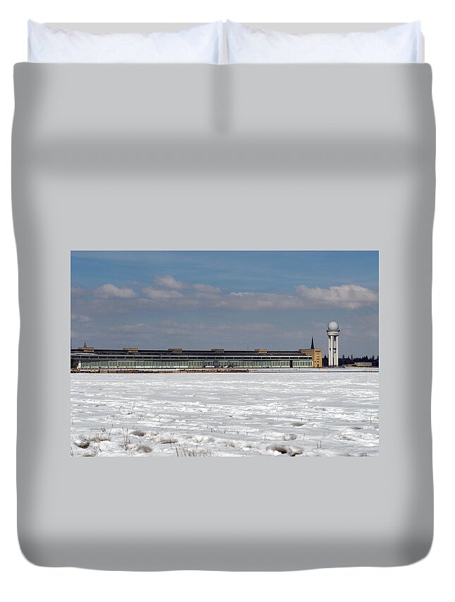 Architecture Duvet Cover featuring the photograph Berlin, Tempeholf #1 by Eleni Kouri