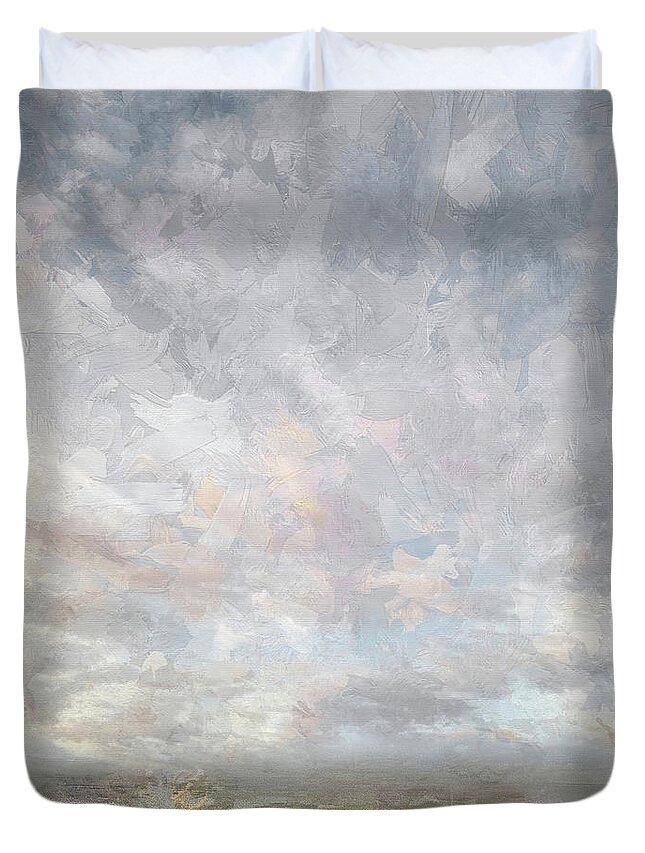 Sea Duvet Cover featuring the photograph Big Sky on the Basin by Karen Lynch