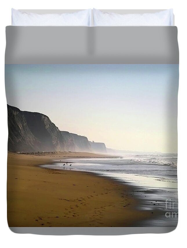 California Duvet Cover featuring the photograph California Shoreline #1 by Kimberly Blom-Roemer