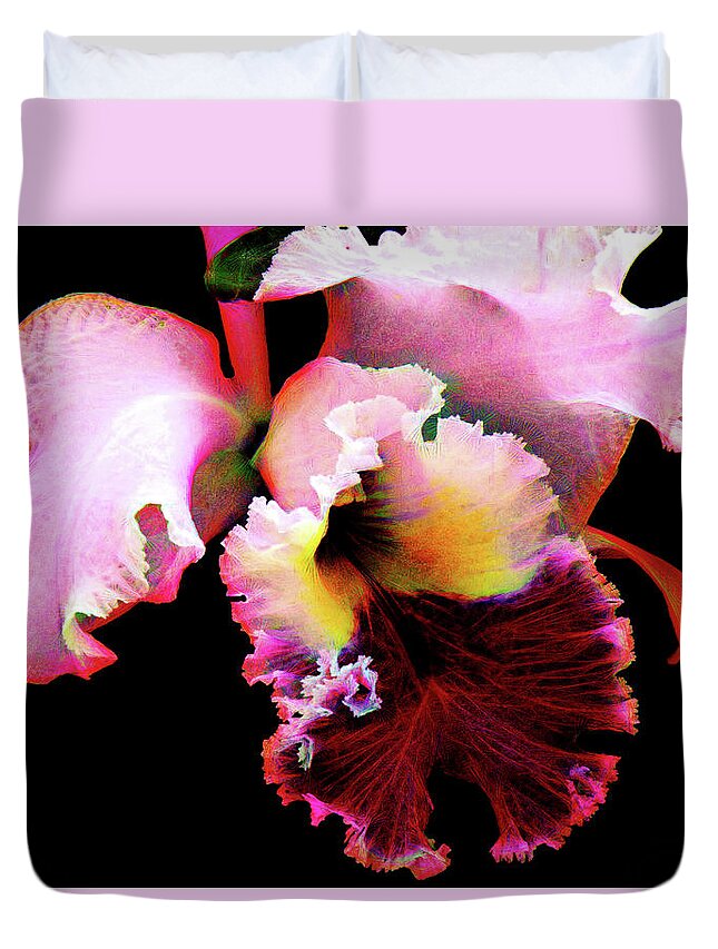 Orchid Duvet Cover featuring the photograph Cattleya Orchid #1 by Rosalie Scanlon