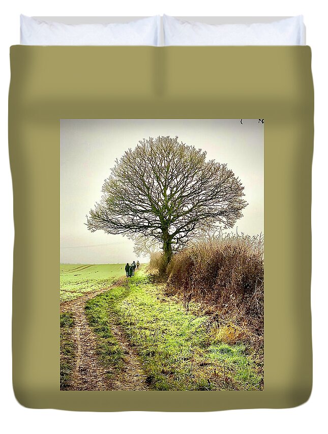 Christmas Duvet Cover featuring the photograph Christmas Eve Walk #1 by Gordon James
