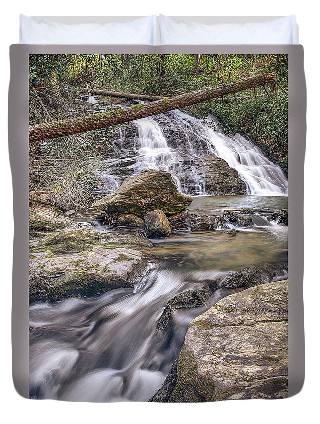 Chunanee Falls Duvet Cover featuring the photograph Chunanee Falls by Anna Rumiantseva