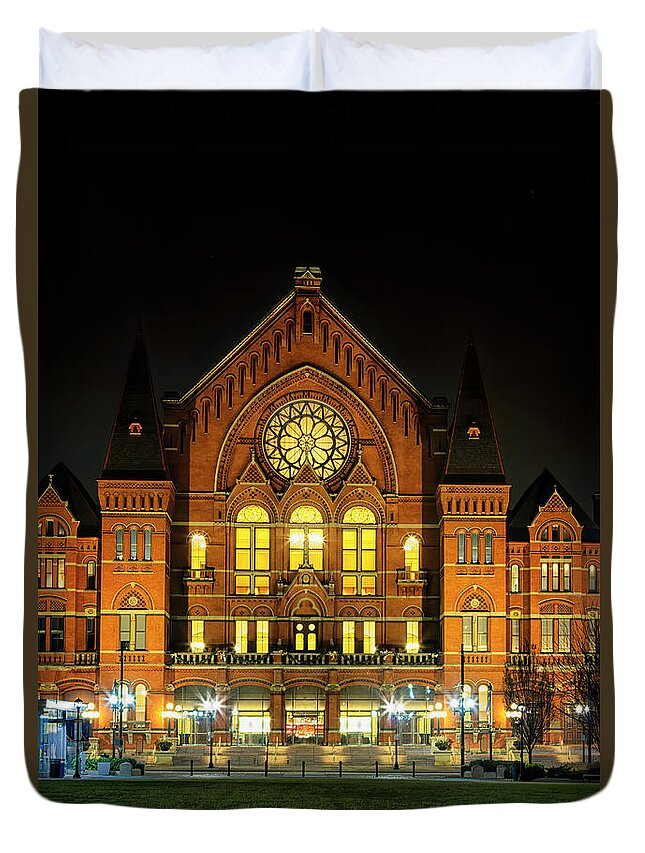 Cincinnati Duvet Cover featuring the photograph Cincinnati Music Hall #1 by Teresa Jack