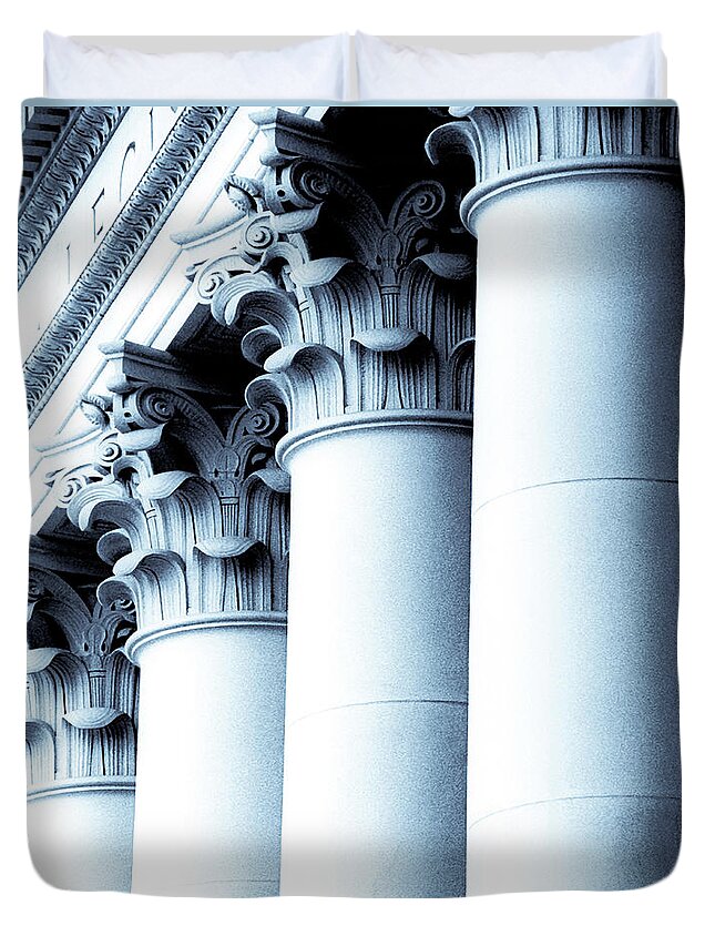 Architecture Duvet Cover featuring the photograph Columns Of The Legislative Building #1 by Merle Junk