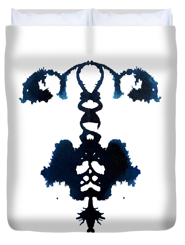 Abstract Duvet Cover featuring the painting Corkscrew of Contemplation #1 by Stephenie Zagorski