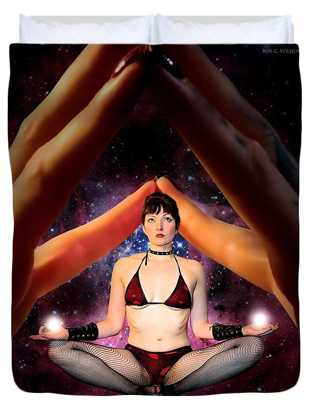 Fantasy Duvet Cover featuring the photograph Cosmic Balance by Jon Volden