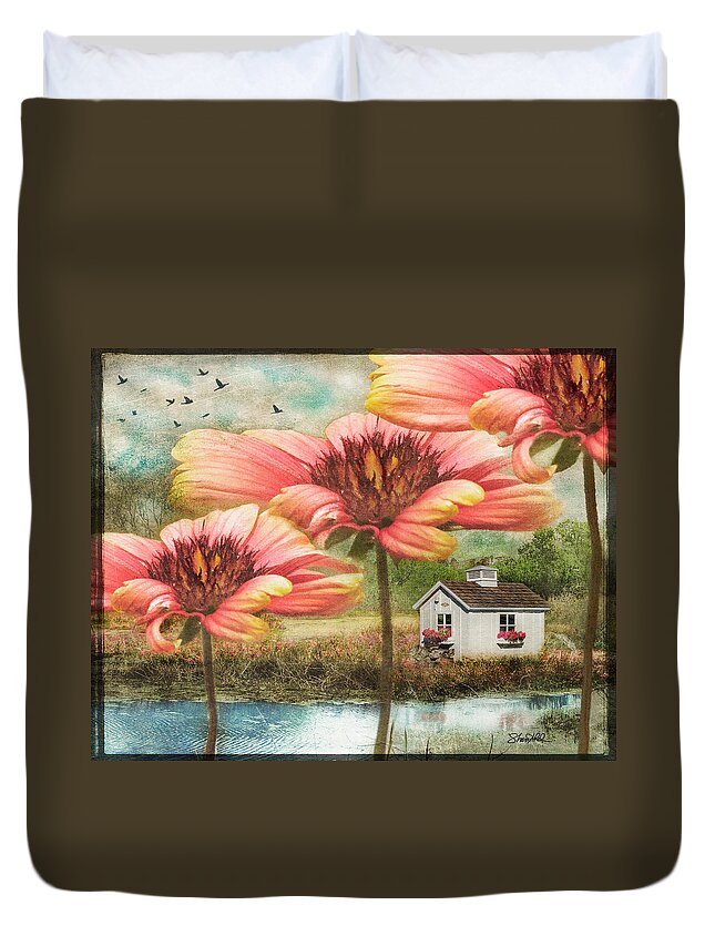 Flower Duvet Cover featuring the photograph Covered in Love by Shara Abel